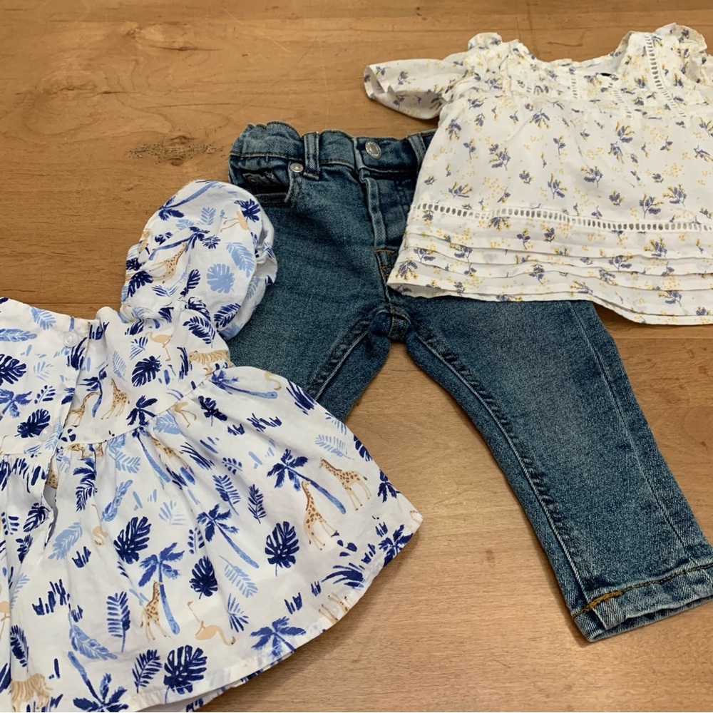 Toddler 7 for All Mankind Jeans Size 12 months & 2 Tops